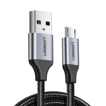 CABLU alimentare si date Ugreen, "US290", Fast Charging Data Cable pt. smartphone, USB la Micro-USB, braided, 0.5m, negru "60145" - 6957303861453