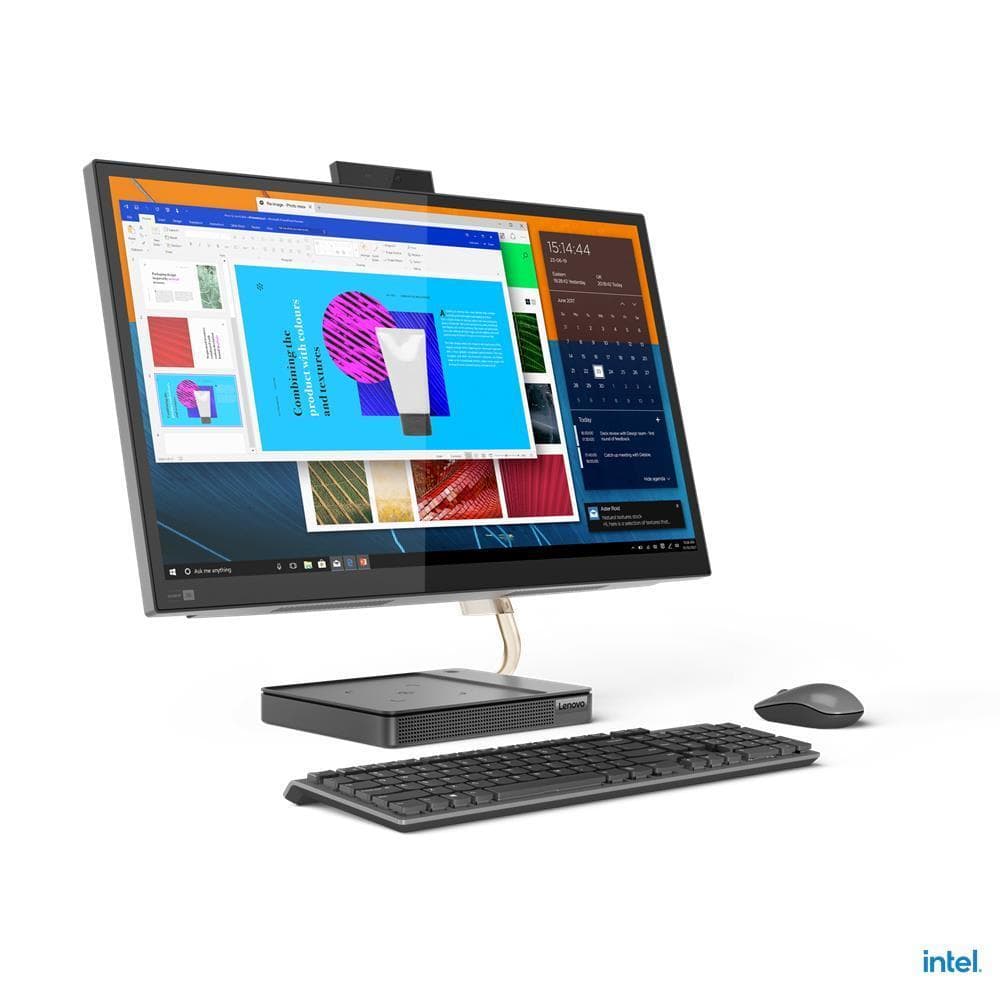 DESKTOP LENOVO, "IdeaCentre 5" All-in-one, 27 inch, CPU i7-11700T, Intel UHD Graphics 750, memorie 16 GB, SSD 1 TB, HDD 1 TB, tastatura si mouse, Windows 11 Home, "F0G4003FRI"