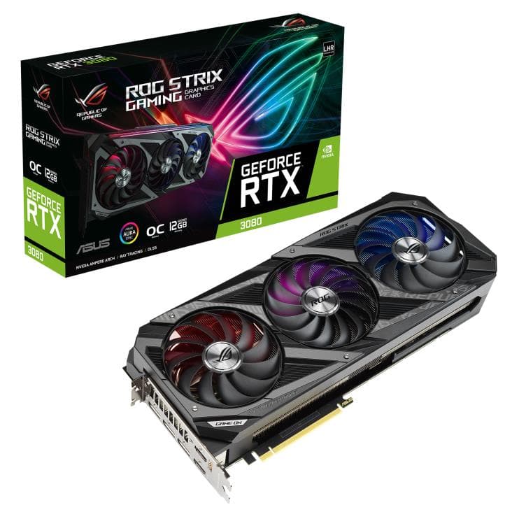 PLACA VIDEO ASUS "ROG Strix GeForce RTX 3080 OC", 12 GB GDDR6X 384 biti, PCI Express 4.0 x 16, HDMI x 2 DisplayPort x 3, sistem racire aer, "STRIX-RTX3080-O12G-GAMING"
