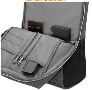 RUCSAC LENOVO, pt. notebook de max 15.6 inch, 1 compartiment, buzunar lateral | buzunar dorsal, 790 g, poliester, gri, "4X40X54258" — miniatură