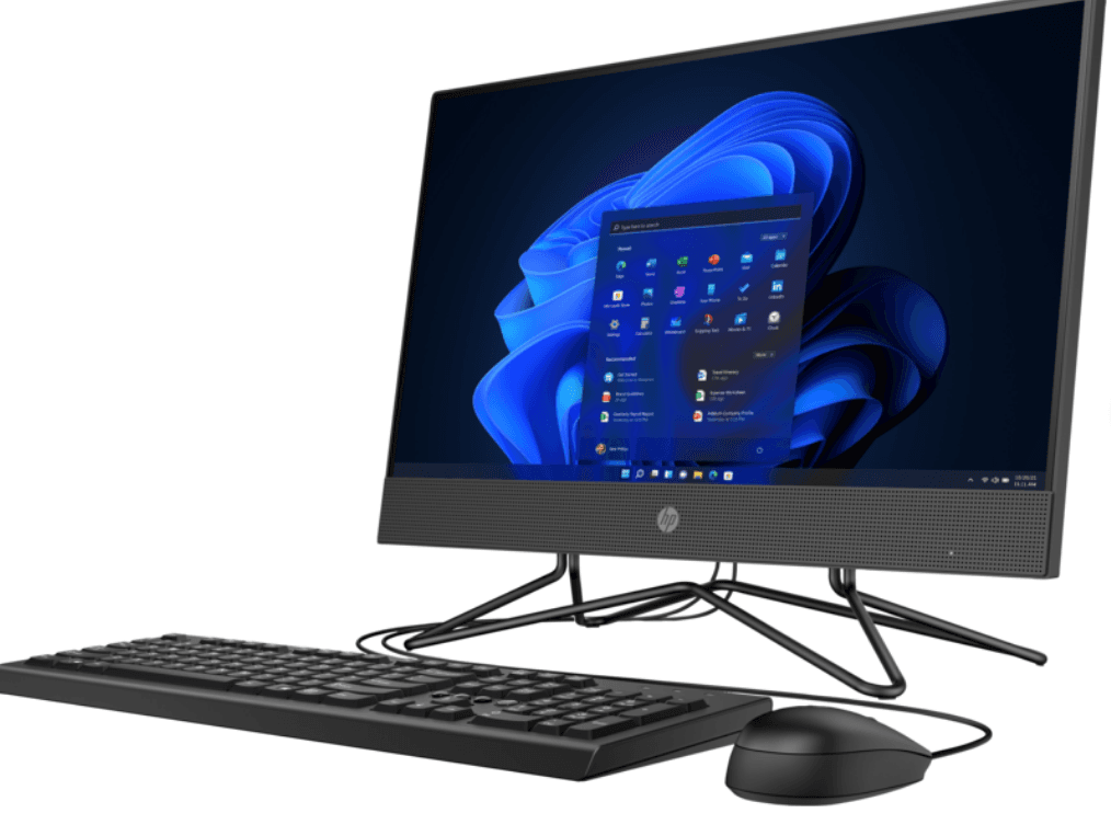 DESKTOP HP, "200 G4" All-in-one, 21.5 inch, Pentium Silver J5040, Intel UHD Graphics 605, 8 GB, SSD 256 GB, unitate optica, tastatura si mouse, Windows 10 Pro, "9US88EA#ABB" — miniatură