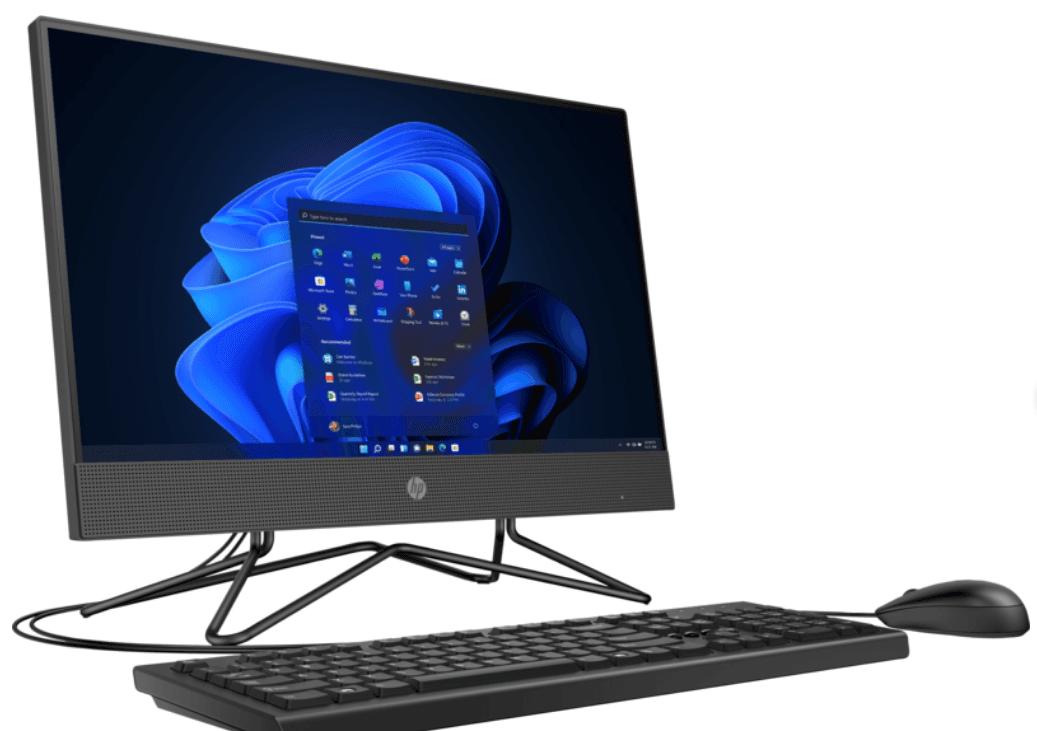 DESKTOP HP, "200 G4" All-in-one, 21.5 inch, Pentium Silver J5040, Intel UHD Graphics 605, 8 GB, SSD 256 GB, unitate optica, tastatura si mouse, Windows 10 Pro, "9US88EA#ABB" — miniatură