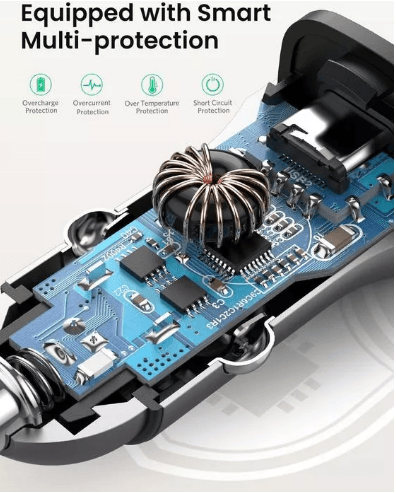 INCARCATOR auto Ugreen, "CD130" 1 x USB Output 5V/2.4A si 1 x USB Type-C Output 5V/3A, total output 18W, pt. bricheta auto, gri "30780" - 6957303837809 — miniatură