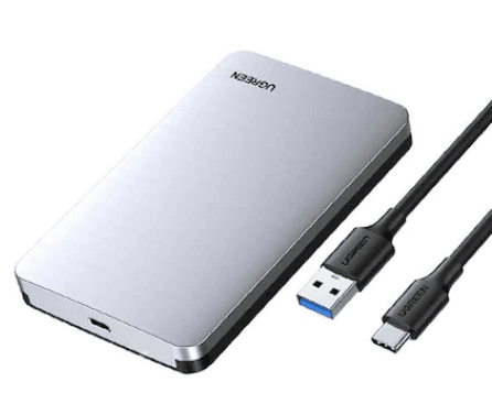 RACK extern Ugreen, "CM300" pt HDD si SSD SATA 2.5" conectare USB 3.1 Gen2 max 6 Gbps, cablu inclus USB to USB Type-C, aluminiu, gri "70498" - 6957303874989