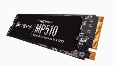 SSD CORSAIR MP510 Force Series, 480GB, M.2, PCIe Gen3.0 x4, 3D TLC Nand, R/W: 3480/2000 MB/s, "CSSD-F480GBMP510B"