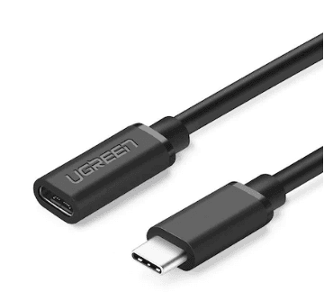 CABLU USB Type-C Ugreen prelungitor, "ED008" USB Type-C (T) la USB Type-C (M), 0.5m, negru, "40574" - 6957303845743