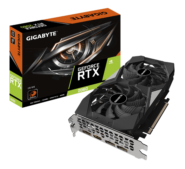 PLACA VIDEO GIGABYTE "GeForce RTX 2060 D6", 12 GB GDDR6 192 biti, PCI Express 3.0 x 16, HDMI DisplayPort x 3, sistem racire aer, "GV-N2060D6-12GD"
