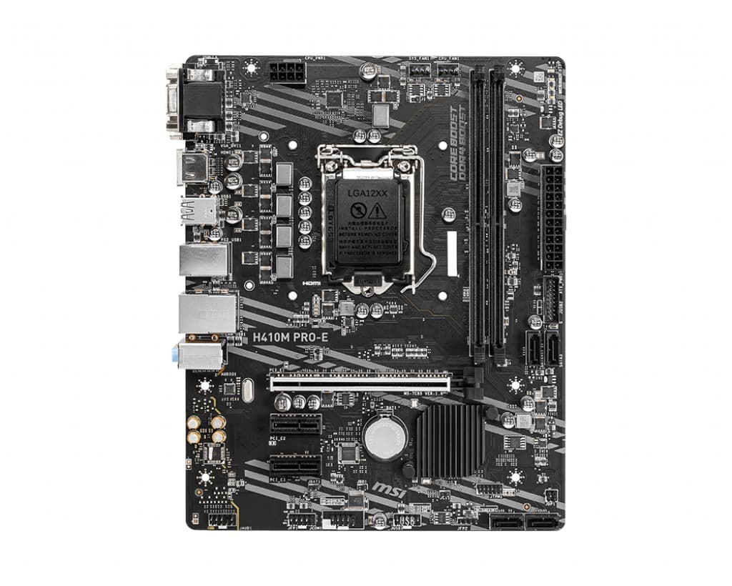 PLACA de BAZA MSI "H410M PRO-E", skt LGA 1200, mATX, Intel H410, 2 x DDR4, max. 64 GB, 4 x SATA, nu x M.2, 7.1, "H410M PRO-E"