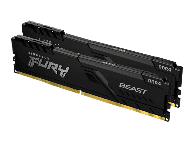 Memorie DDR Kingston - gaming FURY Beast DDR4 32 GB, frecventa 3200 MHz, 16 GB x 2 module, radiator, "KF432C16BBAK2/32"