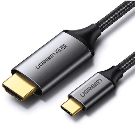 CABLU video Ugreen, "MM142" USB Type-C (T) la HDMI (T), rezolutie maxima 4K UHD (3840 x 2160) la 60 Hz, 1.5m, braided, negru "50570" - 6957303855704