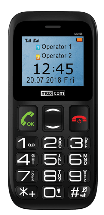 Telefon cu butoane, Maxcom, "MM426" ecran 1.77 inch, dual sim, 2G, OEM, acumulator 600 mAh, negru, "MM426 Black" — miniatură