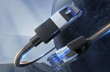 PATCH CORD UTP Ugreen Cat8, "NW153" fire din cupru, braided cable, viteza maxima 25 Gbps, 2m, negru "80431" - 6957303884315 — miniatură