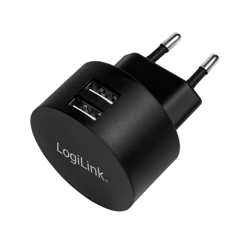 ALIMENTATOR retea 220V LOGILINK, universal, 2 x USB-A, maxim 2.1A, 10.5W, suport OCP/OVP/OHP/SCP, negru, "PA0218"