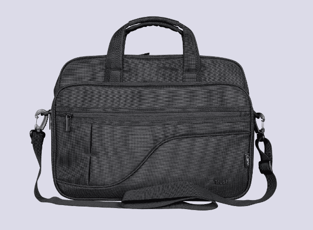 GEANTA TRUST, pt. notebook de max 16 inch, 3 compartimente, buzunar frontal, 480 g, poliester, negru, "TR-24282" — miniatură
