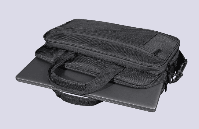 GEANTA TRUST, pt. notebook de max 16 inch, 3 compartimente, buzunar frontal, 480 g, poliester, negru, "TR-24282" — miniatură