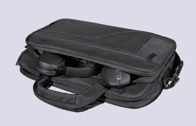 GEANTA TRUST, pt. notebook de max 16 inch, 3 compartimente, buzunar frontal, 480 g, poliester, negru, "TR-24282" — miniatură
