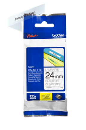 Banda laminata Original Brother Black on Clear, TZE151, pentru D600|E500|E550|H500|P700|P710|P750|330|350|520|540|580|1400|1500|1600|1650|2200|2210|2300|2310|2400|2410|2430|2500|2600|2610|2700|2710|2730|2730|7500|7600, 24mm, incl.TV 0 RON, "TZE151" — miniatură