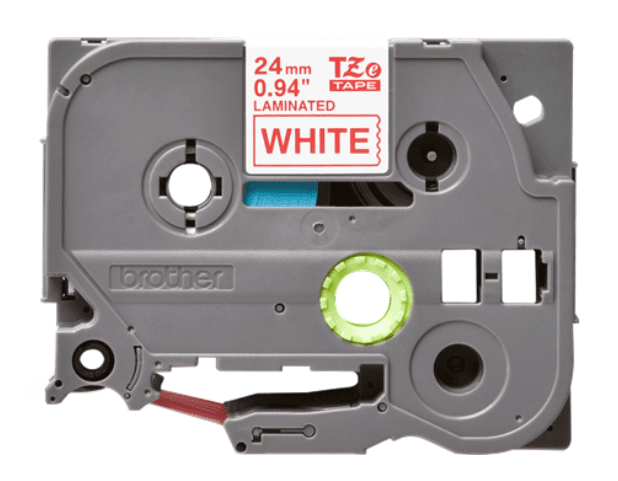 Banda laminata Original Brother Red on White, TZE252, pentru D600|E500|E550|H500|P700|P710|P750|330|350|520|540|580|1400|1500|1600|1650|2200|2210|2300|2310|2400|2410|2430|2500|2600|2610|2700|2710|2730|2730|7500|7600, 24mm, incl.TV 0 RON, "TZE252"