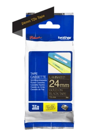 Banda laminata Original Brother Gold on Black, TZE354, pentru D600|E500|E550|H500|P700|P710|P750|330|350|520|540|580|1400|1500|1600|1650|2200|2210|2300|2310|2400|2410|2430|2500|2600|2610|2700|2710|2730|2730|7500|7600, 24mm, incl.TV 0 RON, "TZE354" — miniatură