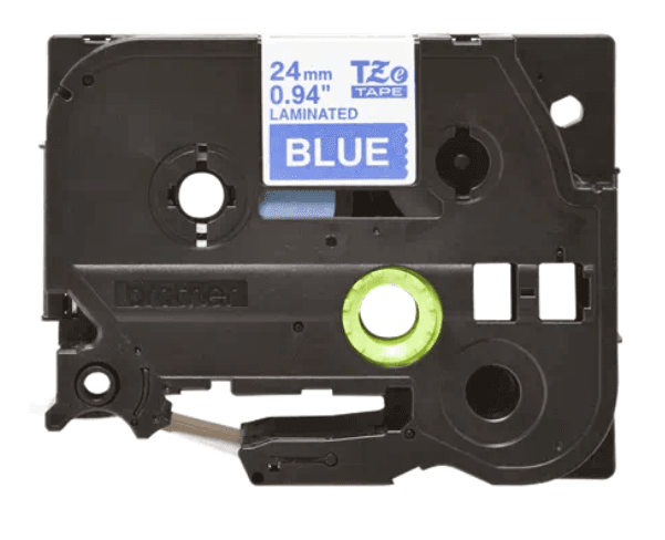 Banda laminata Original Brother White on Blue, TZE555, pentru D600|E500|E550|H500|P700|P710|P750|330|350|520|540|580|1400|1500|1600|1650|2200|2210|2300|2310|2400|2410|2430|2500|2600|2610|2700|2710|2730|2730|7500|7600, 24mm, incl.TV 0 RON, "TZE555"