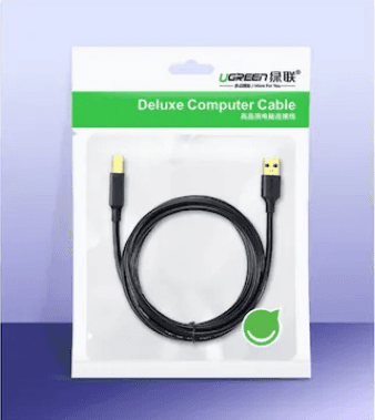 CABLU USB Ugreen pt. imprimanta, "US135" USB 2.0 (T) la USB 2.0 Type-B (T), 5m, conectori auriti, negru, "10352" - 6957303813520