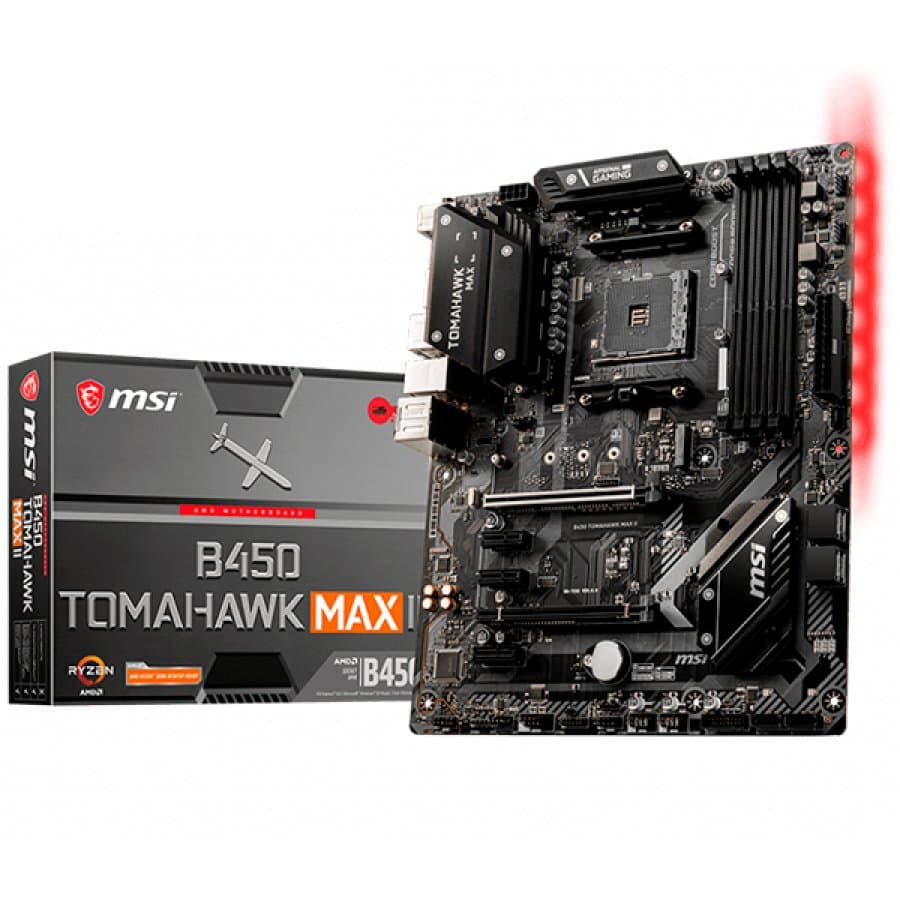 PLACA de BAZA MSI "B450_TOMAHAWK_MAX_II", skt AM4, ATX, AMD B450, 4 x DDR4, max. 128 GB, 2 x SATA, 1 x M.2, 7.1, "B450_TOMAHAWK_MAX_II"