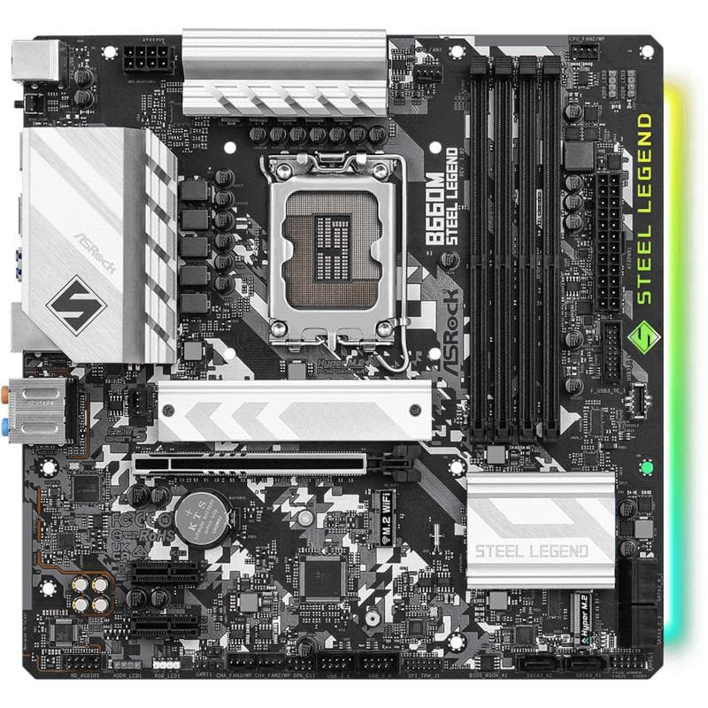 PLACA de BAZA Asrock "B660M STEEL LEGEND", skt LGA 1700, mATX, Intel B660, 4 x DDR4, max. 128 GB, 6 x SATA, 2 x M.2, 7.1, "B660M STEEL LEGEND"