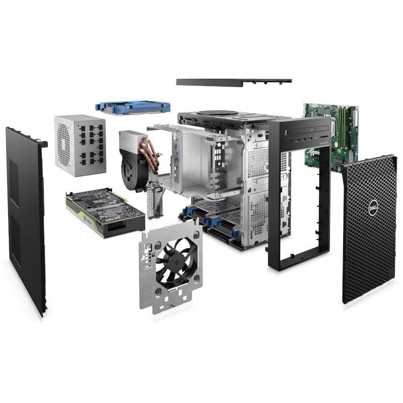 DESKTOP DELL, "Precision 3650" Tower, CPU i7-11700K, Nvidia RTX A4000, memorie 32 GB, SSD 512 GB, unitate optica, tastatura si mouse, Windows 11 Pro, "DP3650I732512A4XWP" — miniatură
