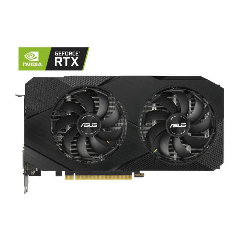 PLACA VIDEO ASUS "GeForce RTX 2060", 6 GB GDDR6 192 biti, PCI Express 3.0 x 16, HDMI x 2 DisplayPort x 2 DVI-D, sistem racire aer, "DUAL-RTX2060-6G-E"