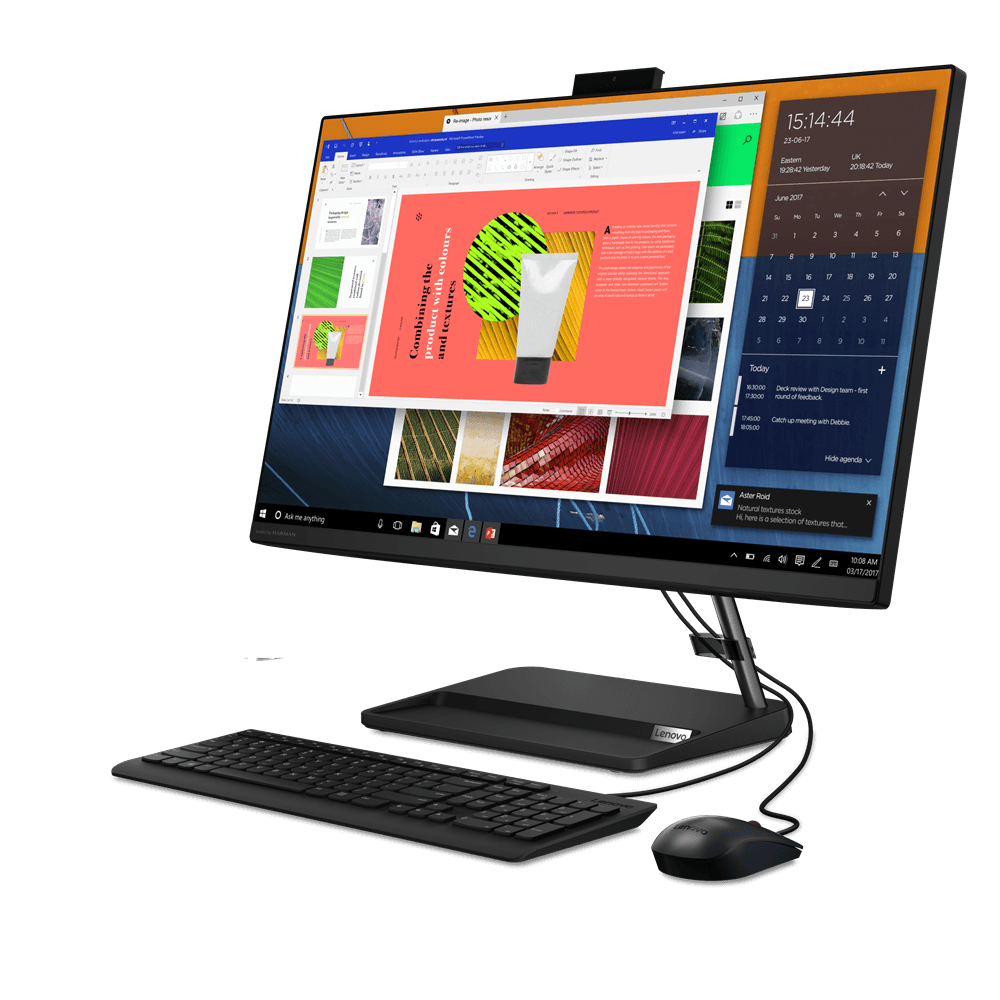DESKTOP LENOVO, "IdeaCentre 3" All-in-one, 27 inch, CPU i7-1165G7, Intel Iris Xe Graphics, memorie 8 GB, SSD 512 GB, tastatura si mouse, FreeDos, "F0FW00C5RI" — miniatură
