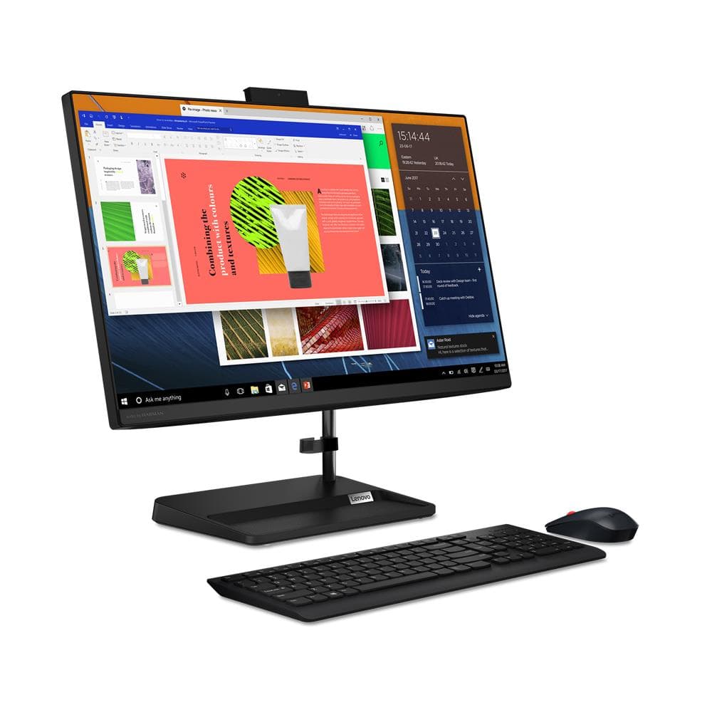 DESKTOP LENOVO, "IdeaCentre 3" All-in-one, 23.8 inch, CPU i5-1135G7, Intel Iris Xe Graphics, memorie 8 GB, SSD 256 GB, tastatura si mouse, FreeDos, "F0G000LLRI"