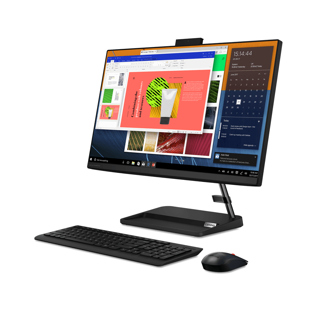 DESKTOP LENOVO, "IdeaCentre 3" All-in-one, 23.8 inch, CPU i3-1115G4, Intel UHD Graphics, memorie 8 GB, SSD 512 GB, tastatura si mouse, FreeDos, "F0G000LMRI" — miniatură