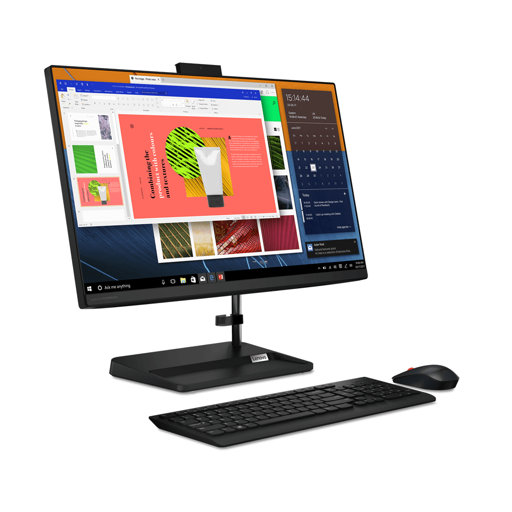 DESKTOP LENOVO, "IdeaCentre 3" All-in-one, 23.8 inch, CPU i3-1115G4, Intel UHD Graphics, memorie 8 GB, SSD 512 GB, tastatura si mouse, FreeDos, "F0G000LMRI" — miniatură