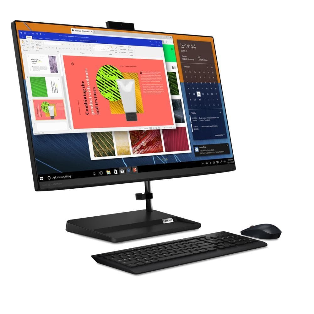 DESKTOP LENOVO, "IdeaCentre 3" All-in-one, 23.8 inch, CPU i5-1135G7, Intel Iris Xe Graphics, memorie 8 GB, SSD 512 GB, tastatura si mouse, FreeDos, "F0G000LNRI"