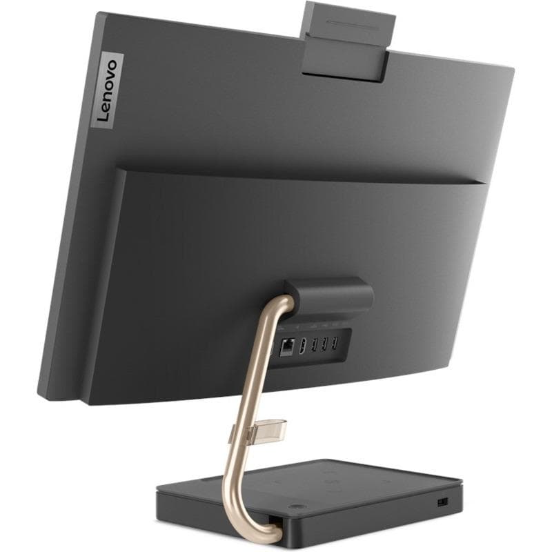 DESKTOP LENOVO, "IdeaCentre 5" All-in-one, 23.8 inch, CPU i5-11400T, Intel UHD Graphics 730, memorie 16 GB, SSD 512 GB, unitate optica, tastatura si mouse, FreeDos, "F0G300ERRI" — miniatură