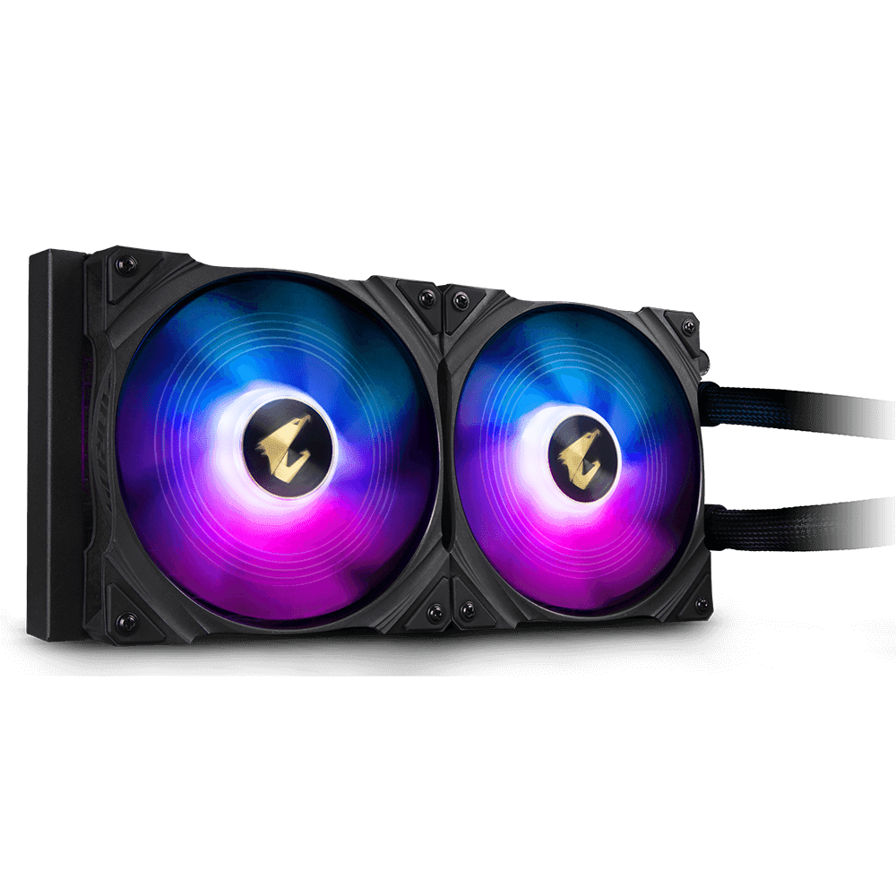 COOLER GIGABYTE, "WATERFORCE 280", skt. universal, racire cu lichid, fan 140 mm x 2, 2150 rpm, LED RGB, "GP-AORUS WATERFORCE 280" — miniatură
