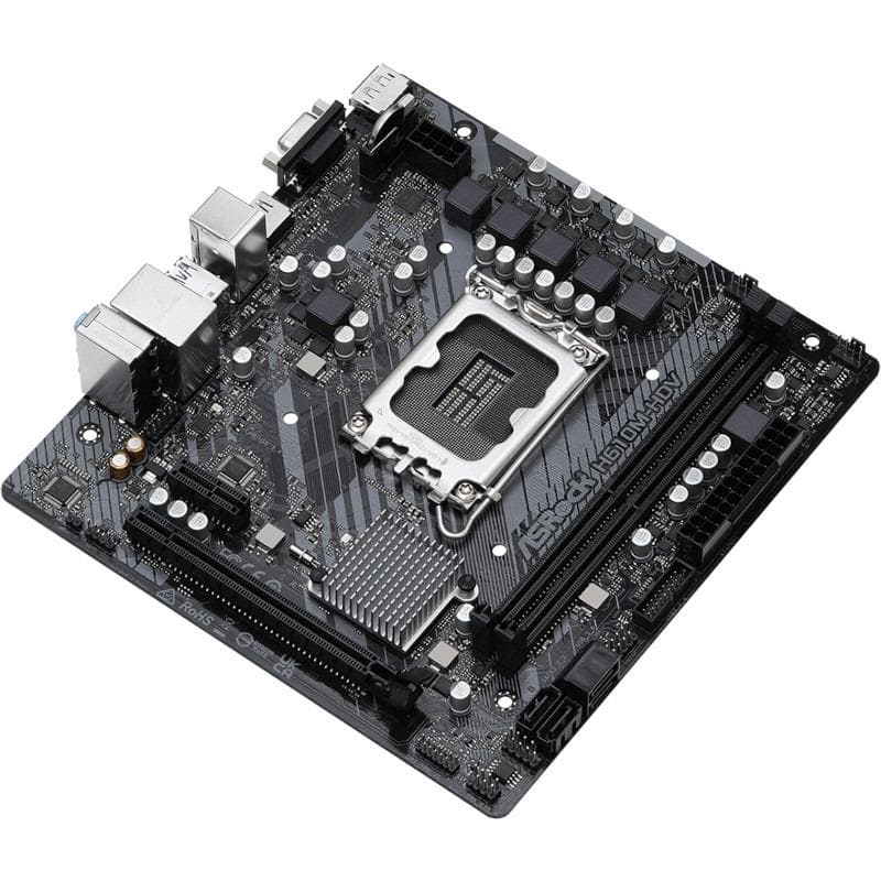 PLACA de BAZA Asrock "H610M-HDV", skt LGA 1700, micro-ATX, Intel H610, 2 x DDR4, max. 64 GB, 4 x SATA, nu x M.2, 7.1, "H610M-HDV" — miniatură