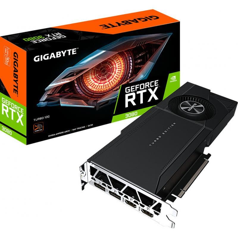 PLACA VIDEO GIGABYTE "GeForce RTX 3080 TURBO", 10 GB GDDR6X 320 biti, PCI Express 4.0 x 16, HDMI x 2 DisplayPort x 2, sistem racire aer, "N3080TURBO-10G2"