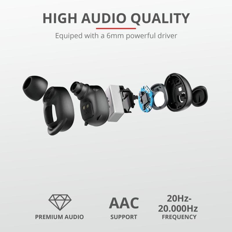 Trust Duet XP Bluetooth Earphones, "TR-23256" — miniatură
