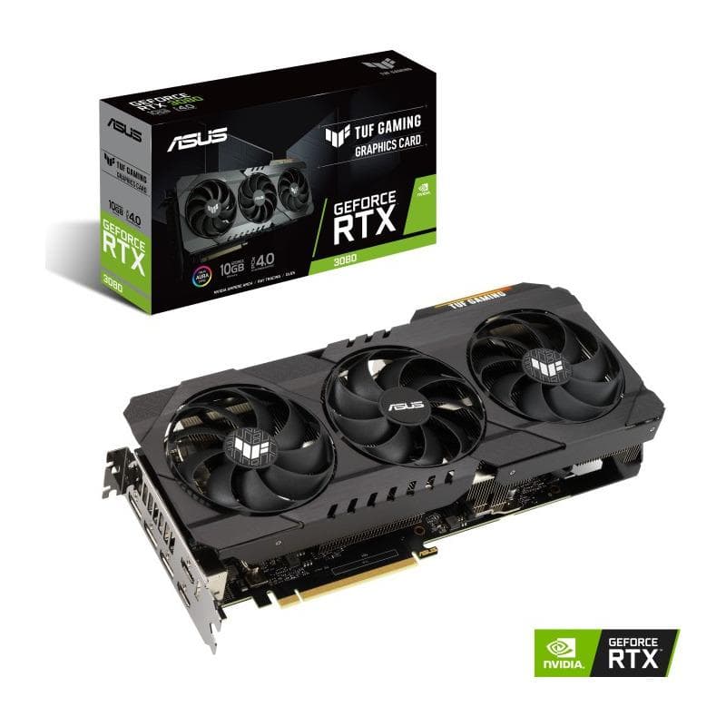 PLACA VIDEO ASUS "GeForce RTX 3080 10GB OC", 10 GB GDDR6X 320 biti, PCI Express 4.0 x 16, HDMI x 2 DisplayPort x 3, sistem racire aer, "TUF-RTX3080-O10G2"
