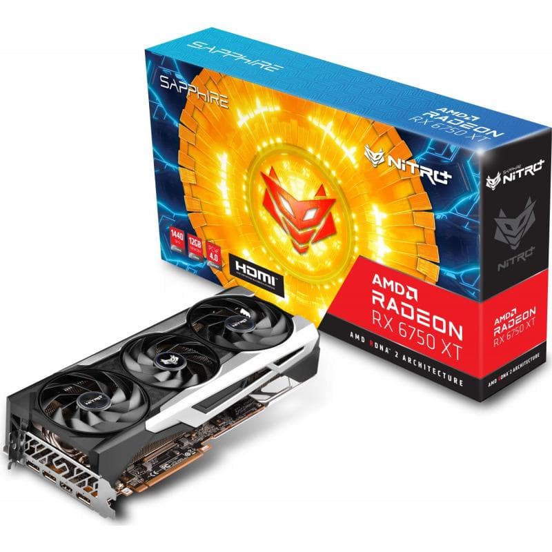 PLACA VIDEO SAPPHIRE "Radeon NITRO+ RX 6750 XT OC", 12 GB GDDR6 192 biti, PCI Express 4.0 x 16, HDMI DisplayPort x 3, sistem racire aer, "11318-01-20G" — miniatură
