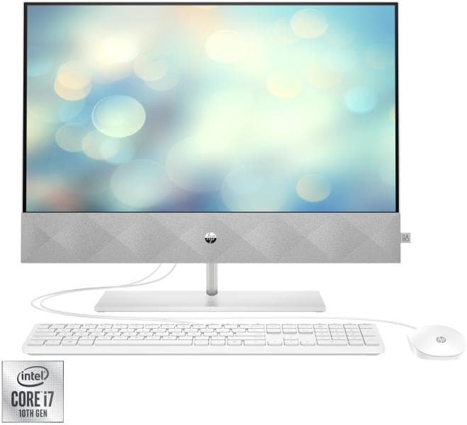 DESKTOP HP, "Pavilion 24" All-in-one, 24 inch, CPU i7-10700T, nVidia GeForce MX350, memorie 16 GB, SSD 512 GB, tastatura si mouse, FreeDos, "1P0K1EA"