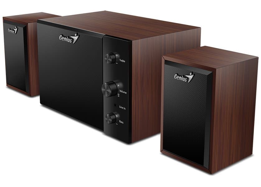 BOXE GENIUS 2.1, RMS: 15W (2 x 3.5W + 1 x 8W), cherry wood, "SW-2.1 350" "31730037400" — miniatură