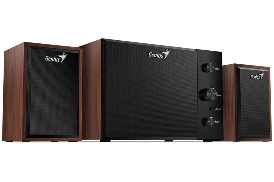 BOXE GENIUS 2.1, RMS: 15W (2 x 3.5W + 1 x 8W), cherry wood, "SW-2.1 350" "31730037400"