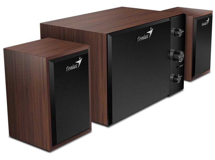 BOXE GENIUS 2.1, RMS: 15W (2 x 3.5W + 1 x 8W), cherry wood, "SW-2.1 350" "31730037400" — miniatură