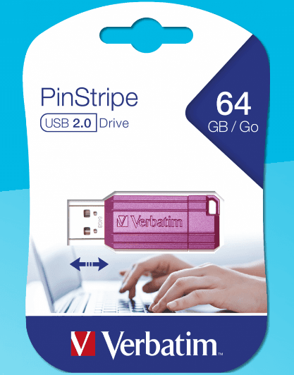 MEMORIE USB VERBATIM PINSTRIPE 64GB PINK "49962" — miniatură
