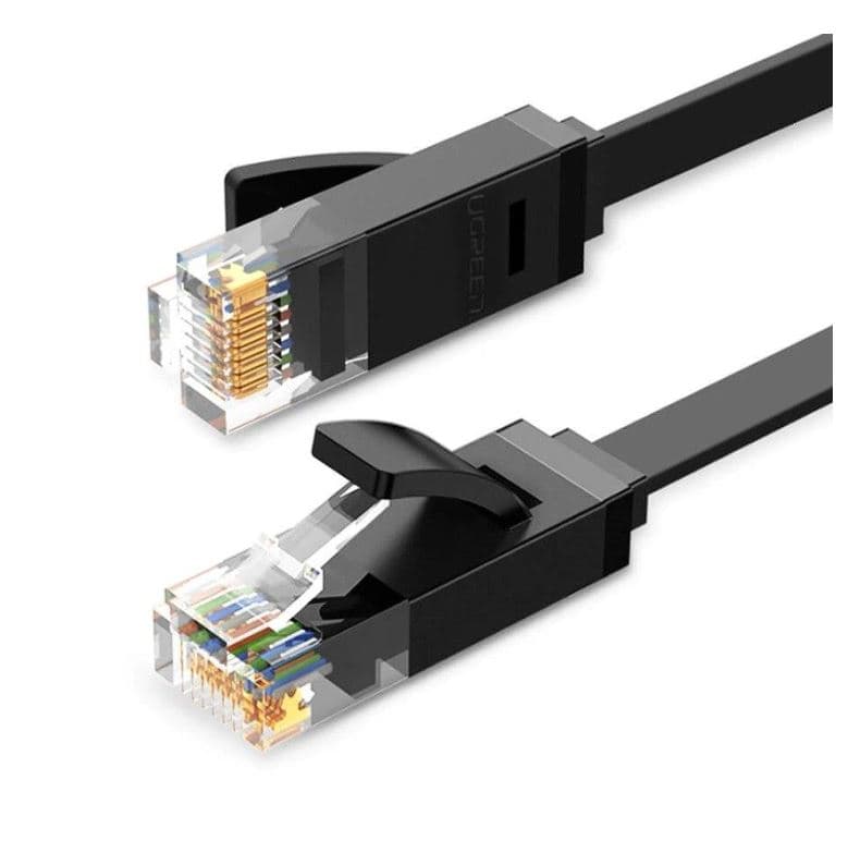 PATCH CORD UTP Ugreen Cat6, "NW102" cupru-aluminiu flat cable, 2 m, negru, "50174" - 6957303851744