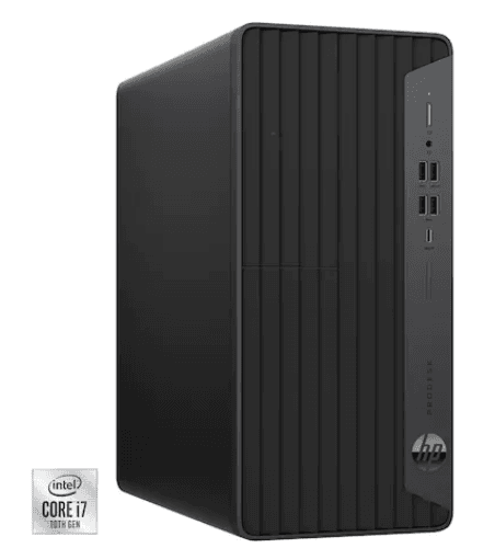 DESKTOP HP, "ProDesk 600 G6" Micro Tower, CPU i7-10700, NVIDIA T400, memorie 16 GB, SSD 512 GB, tastatura si mouse, Windows 11 Pro, "5J1W9EA#ABB"