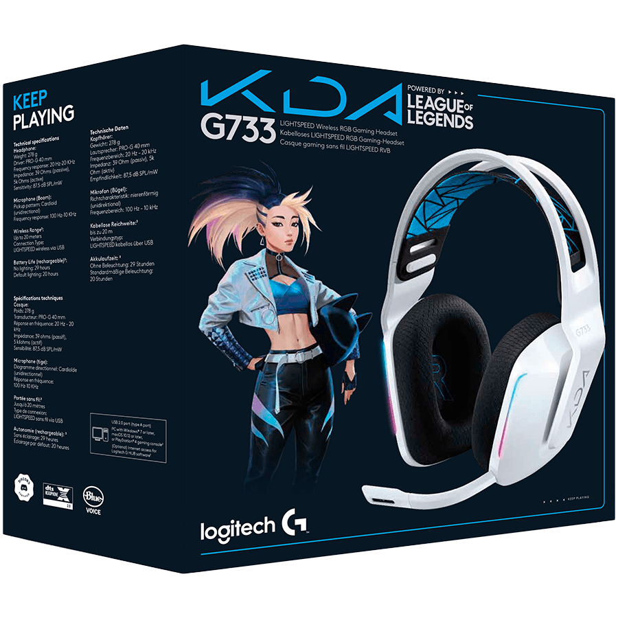 LOGITECH G733 K/DA Lightspeed Wireless Gaming Headset - LOL-KDA2.0 - 2.4GHZ - EMEA "981-000990"