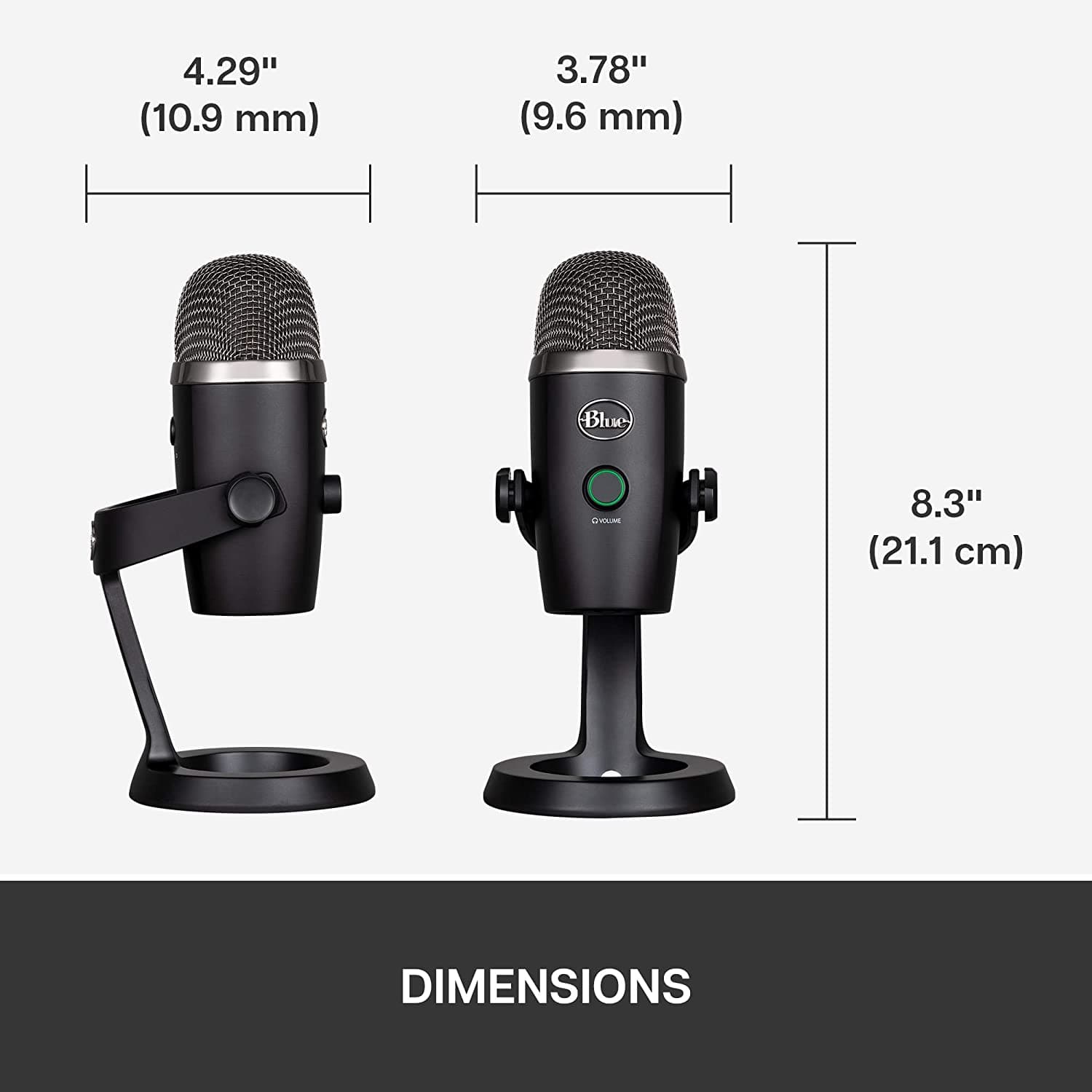 LOGITECH Blue Yeti Nano USB Mic - BLACK - EMEA "988-000401" — miniatură